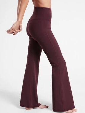 NWOT Athleta Elation Flare Pant Powervita Burgundy Maroon S Athleisure Yoga y2k